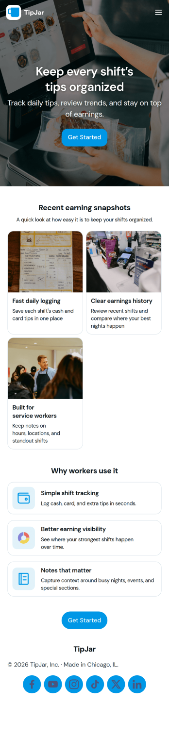Tip Tracking App Template