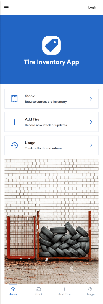 Tire Inventory App Template