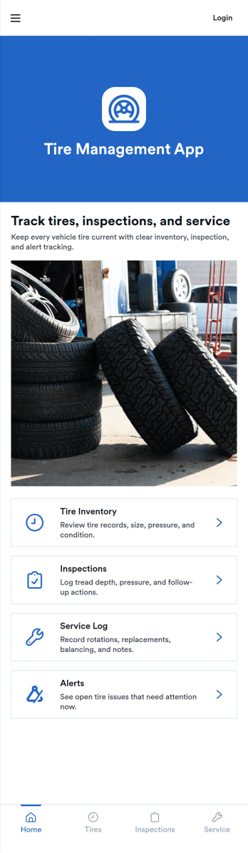 Tire Management App Template