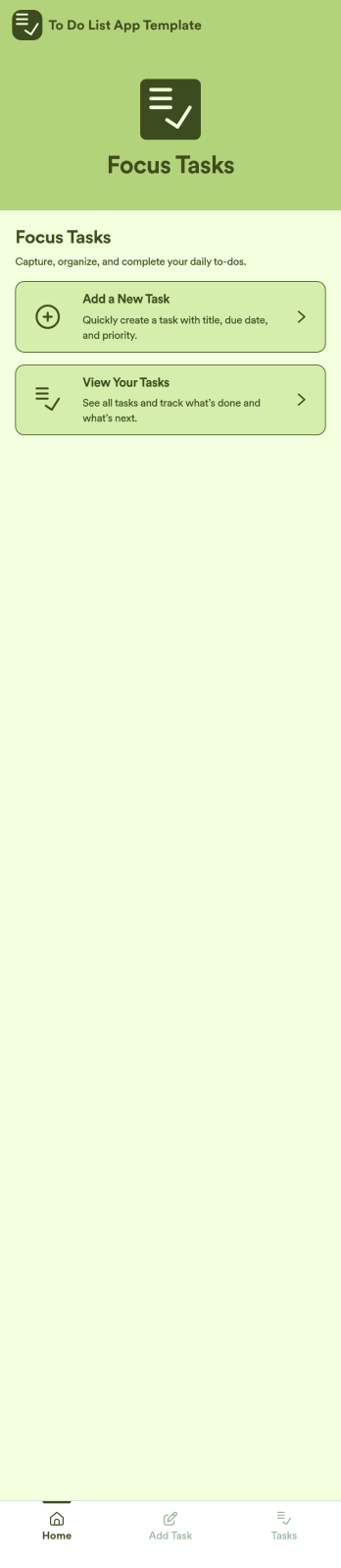 To Do List App Template