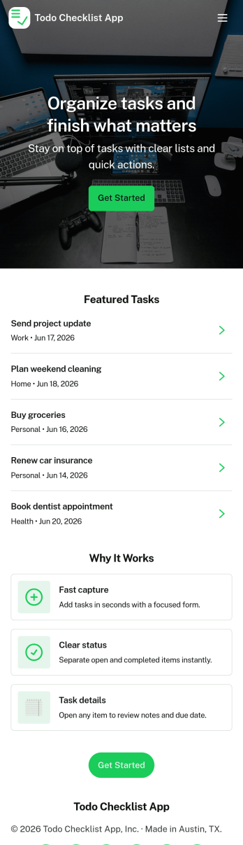 Todo Checklist App Template