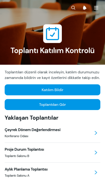 Toplantı Katılım Kaydı Uygulama Șablonu