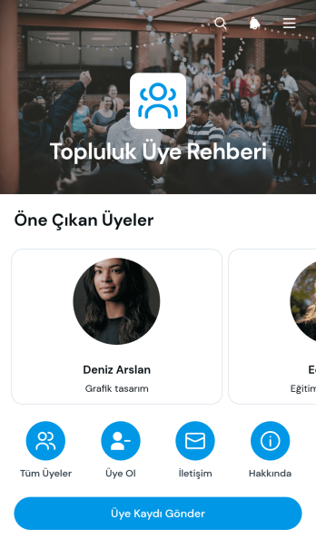 Topluluk Üye Rehberi Uygulama Șablonu