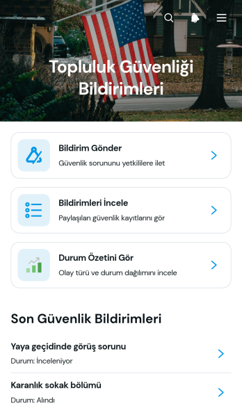 Toplum Güvenliği Bildirim Uygulama Șablonu