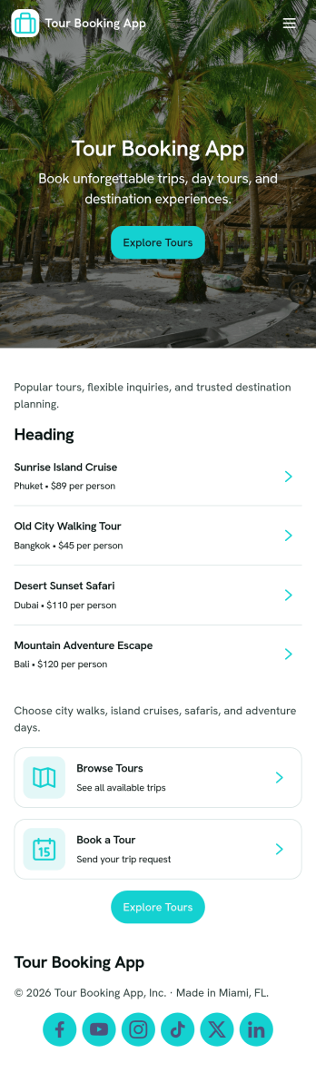 Tour Booking App Template