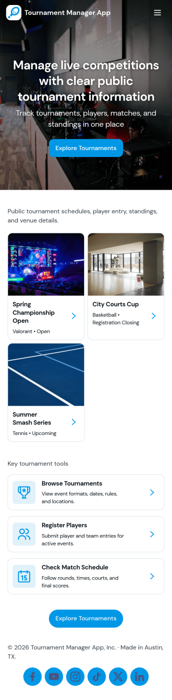Tournament Manager App Template