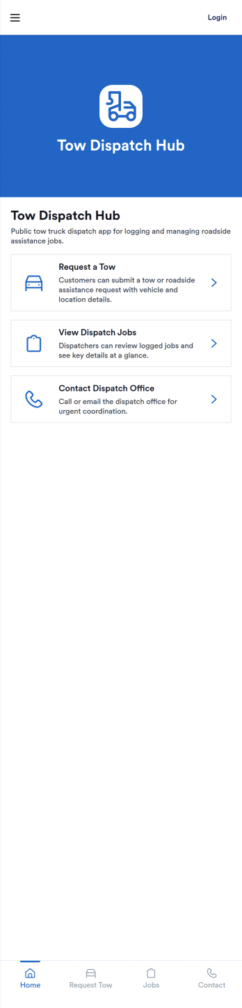 Tow Truck Dispatch App Template
