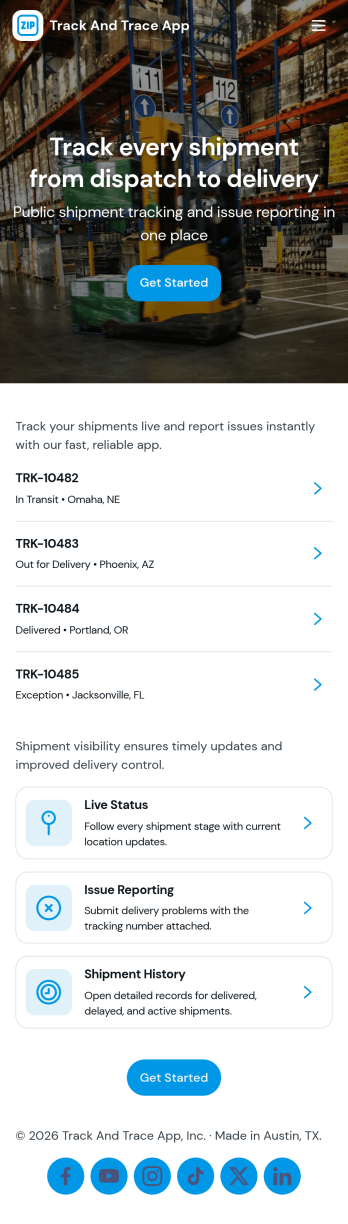 Track and Trace App Template