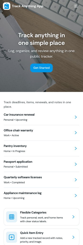Track Anything App Template