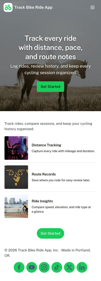 Track Bike Ride App Template