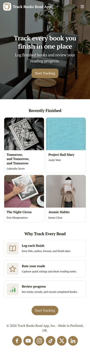 Track Books Read App Template