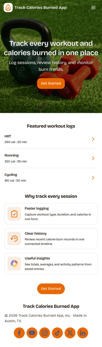 Track Calories Burned App Template
