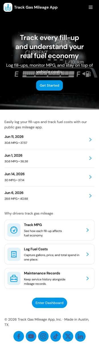 Track Gas Mileage App Template