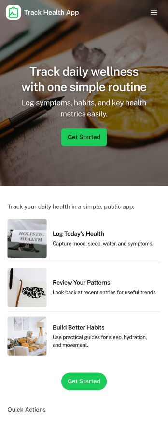 Track Health App Template