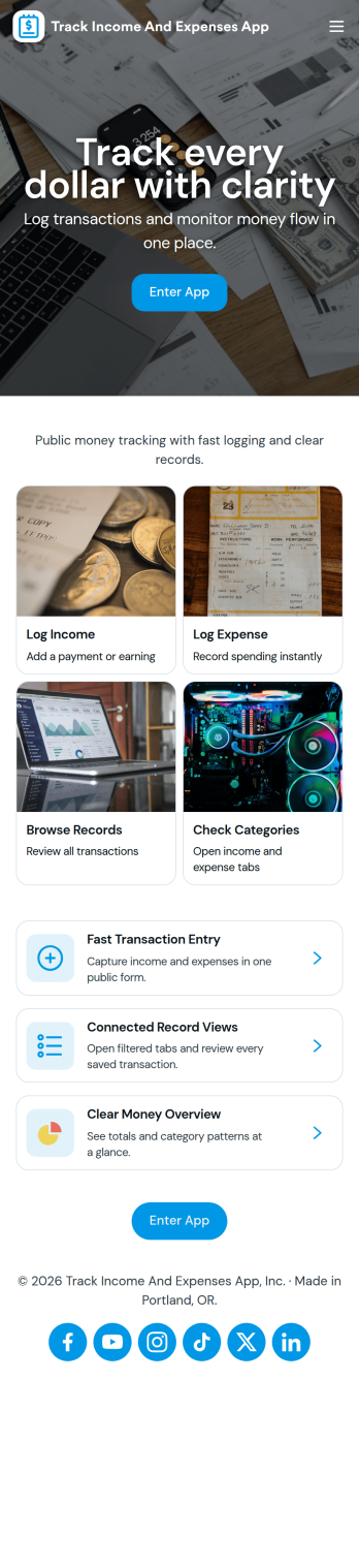 Track Income and Expenses App Template