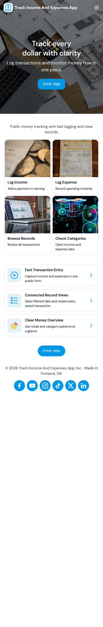 Track Income and Expenses App Template