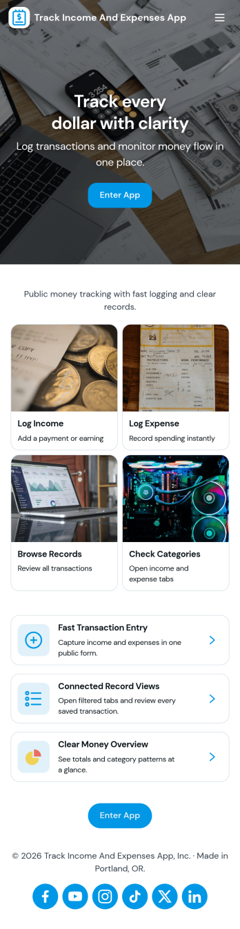 Track Income and Expenses App Template