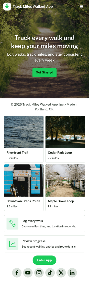 Track Miles Walked App Template