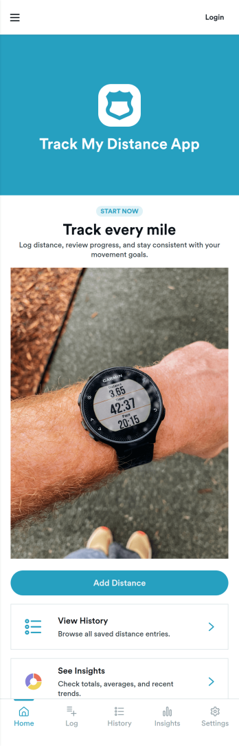 Track My Distance App Template