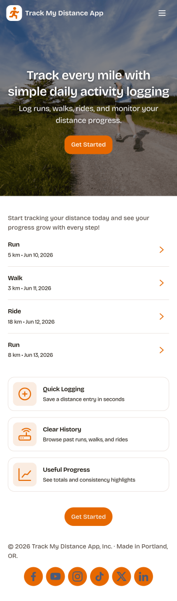 Track My Distance App Template