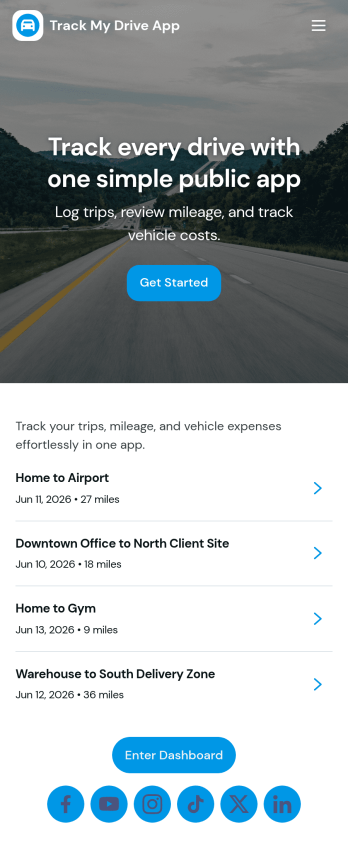 Track My Drive App Template