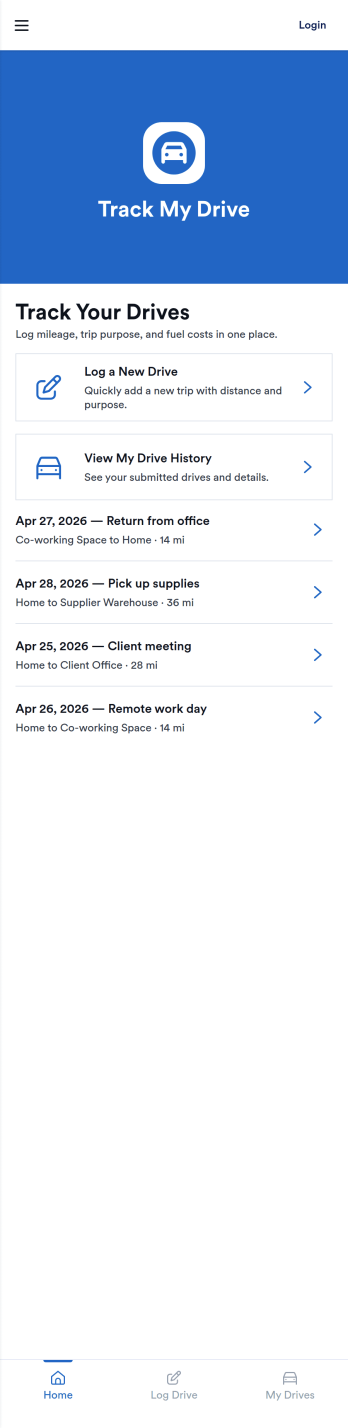 Track My Drive App Template