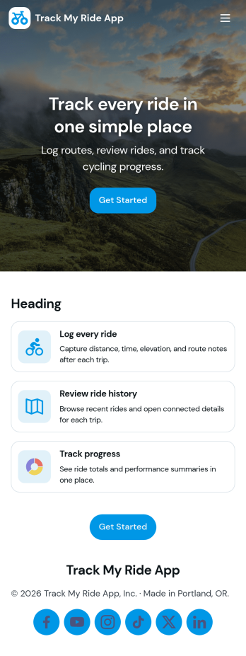 Track My Ride App Template