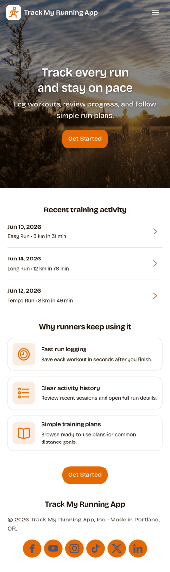 Track My Running App Template