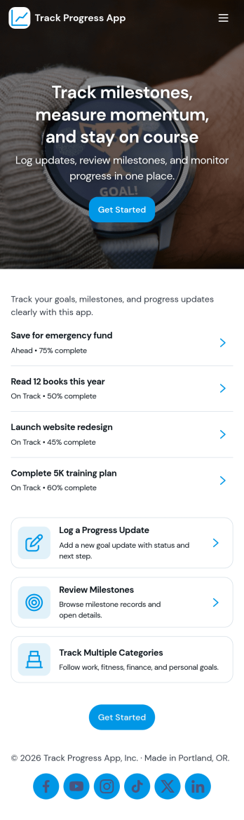 Track Progress App Template