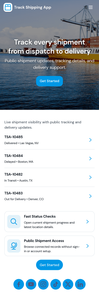 Track Shipping App Template