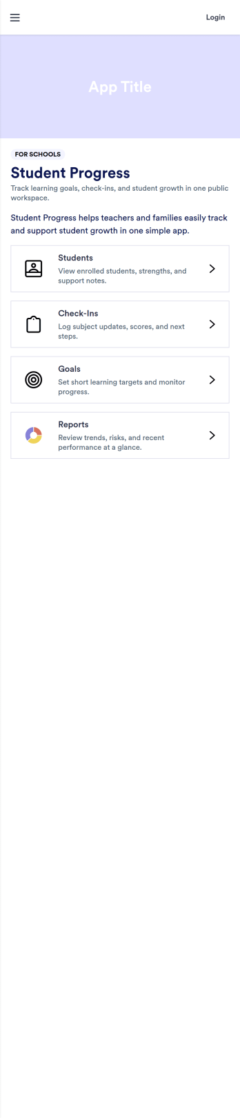 Track Student Progress App Template