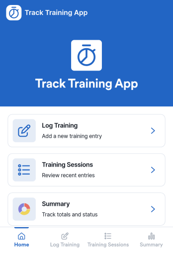 Track Training App Template