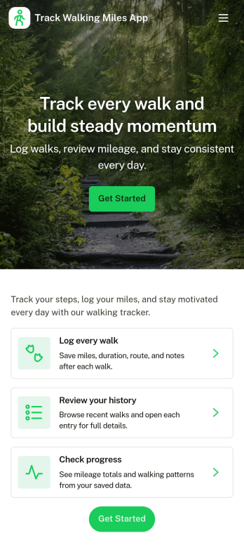 Track Walking Miles App Template