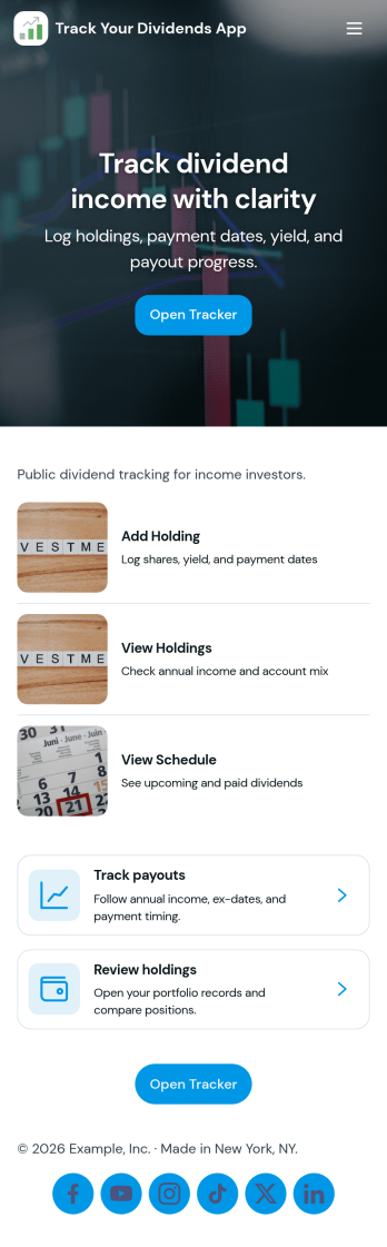 Track Your Dividends App Template