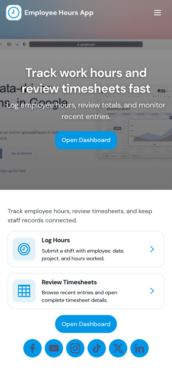 Track Your Employees Hours App Template