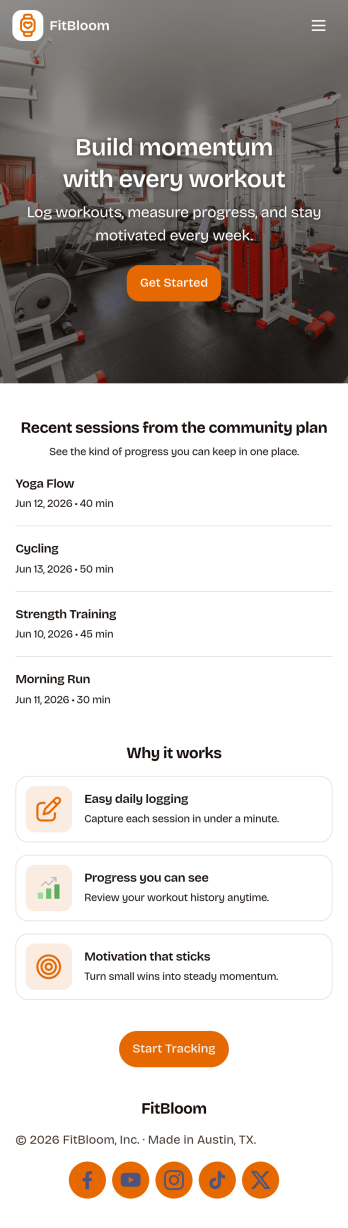 Track Your Fitness Progress App Template