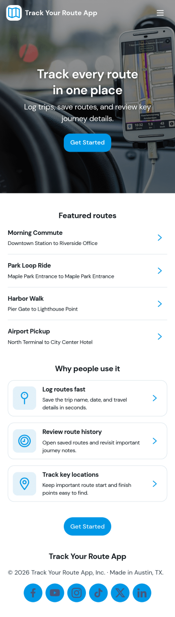 Track Your Route App Template
