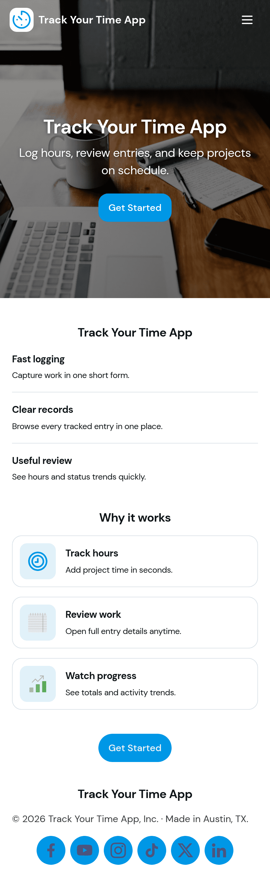 Track Your Time App Template | Jotform