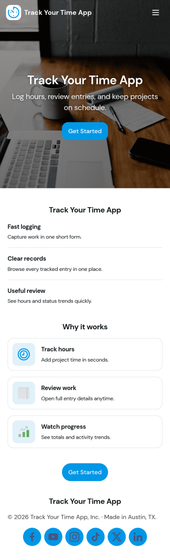 Track Your Time App Template
