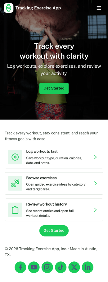 Tracking Exercise App Template