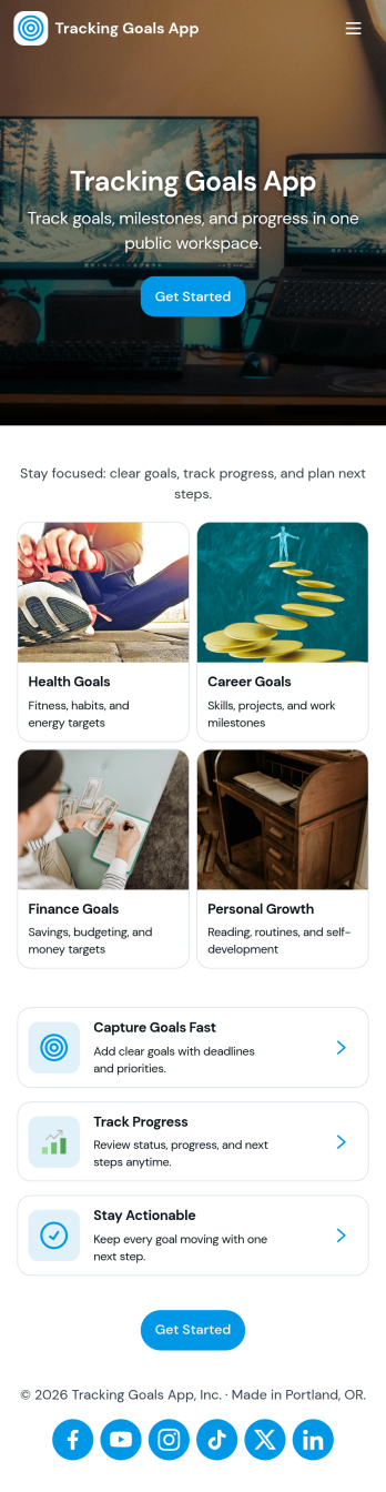Tracking Goals App Template