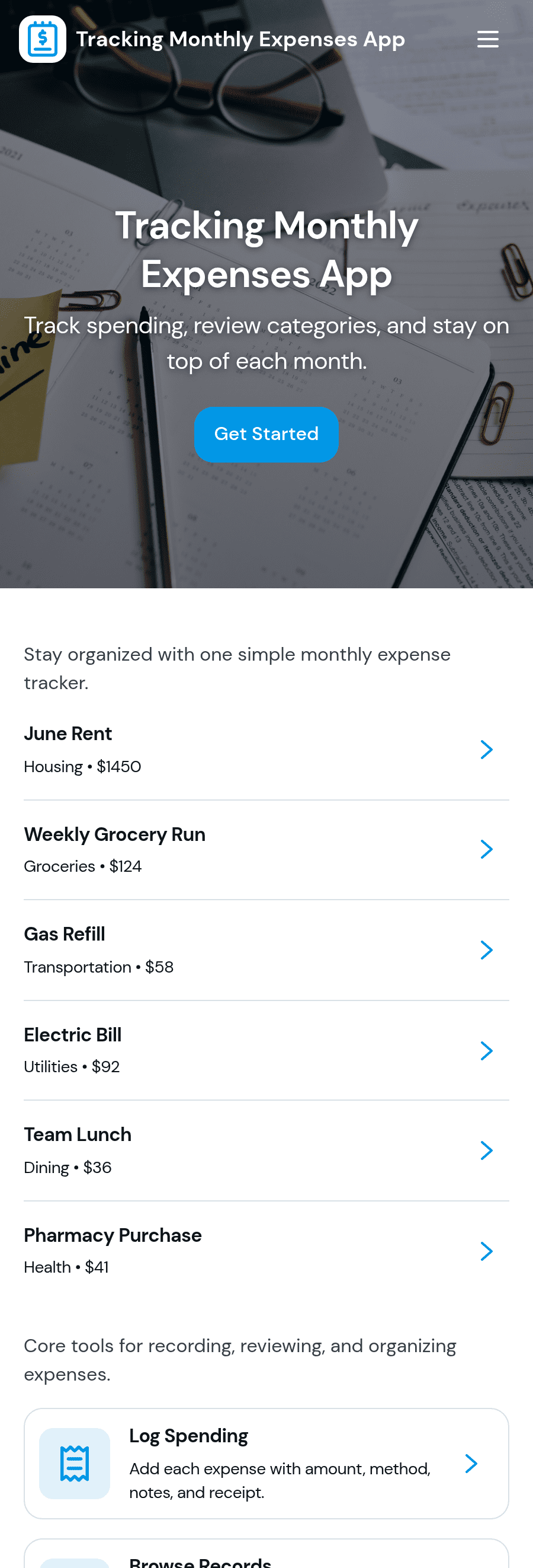Tracking Monthly Expenses App Template | Jotform