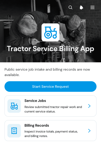 Tractor Service Billing App Template