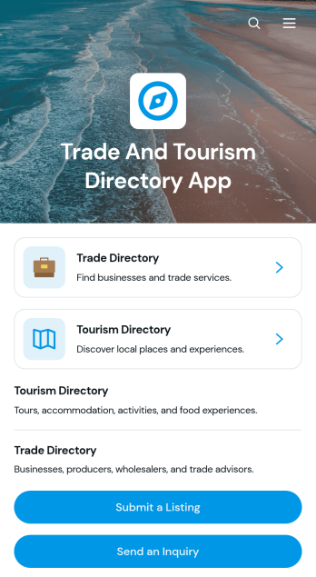 Trade And Tourism Directory App Template