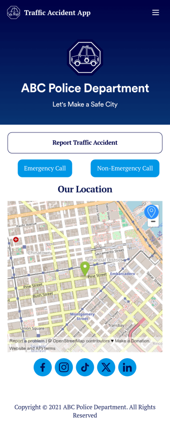 Custom Traffic Accident App