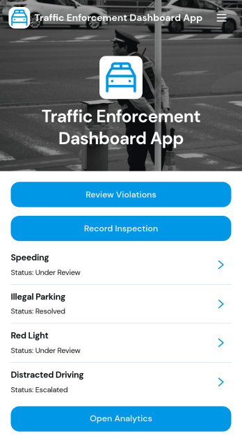 Traffic Enforcement Dashboard App Template