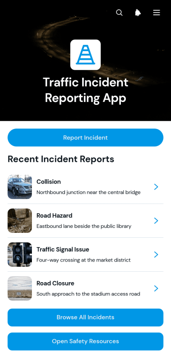 Traffic Incident Reporting App Template