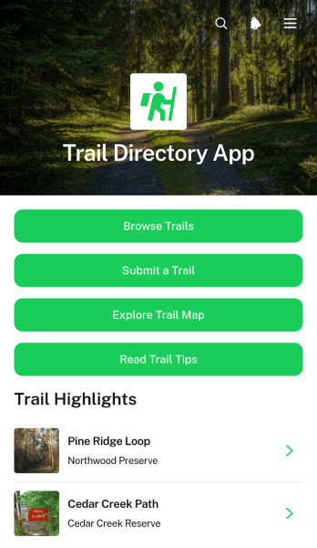 Trail Directory App Template