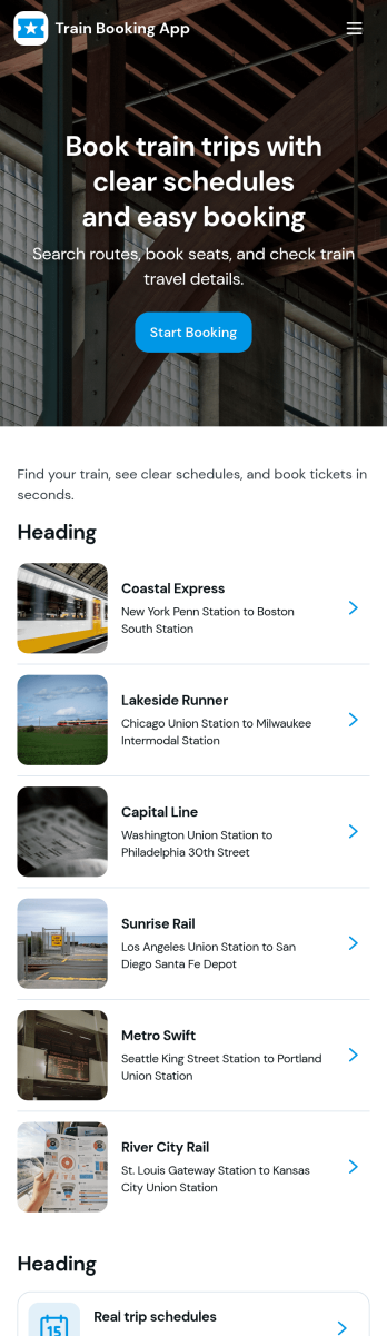 Train Booking App Template