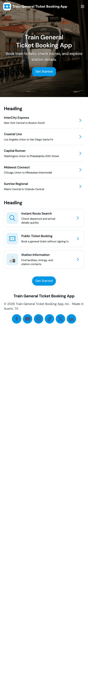 Train General Ticket Booking App Template